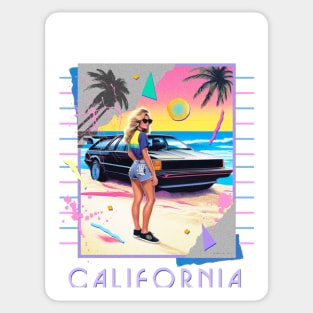 CALIFORNIA BEACH 80S RETRO STYLE Sticker